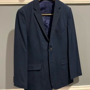 Boys navy blue Van Heusen flex suit.  Worn few times
